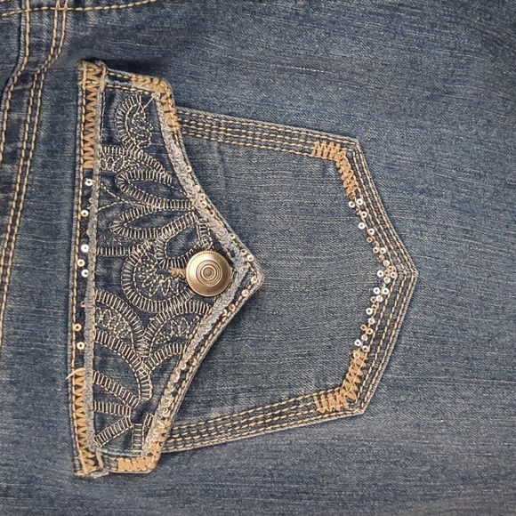 Size 20 Lane Bryant Blue Denim Jeans Casual Bling Back Flap Pockets - Picture 7 of 14